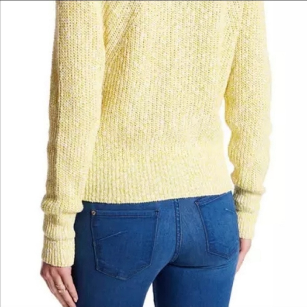 Free People Sweater Cotton Linen Knit Crew Neck Dolman Sleeve Chartreuse L NWT - Picture 6 of 8